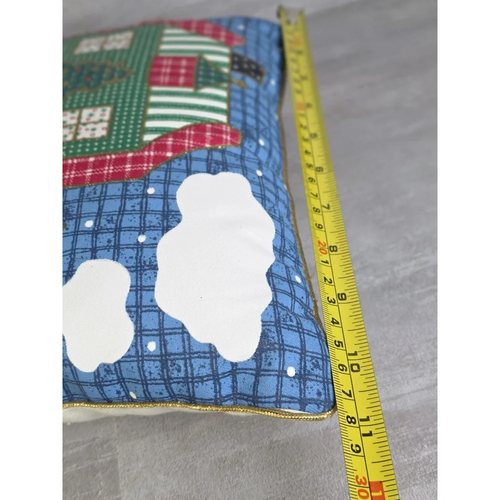 Holiday Christmas Pair Throw Pillow Post Office Toy Store Decor 11x11